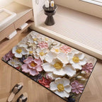 Luxury Textured Floral Bath Mat | Kelmera