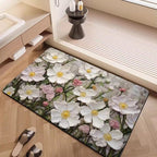 Luxury Textured Floral Bath Mat | Kelmera