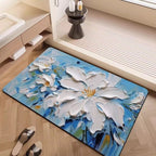 Luxury Textured Floral Bath Mat | Kelmera