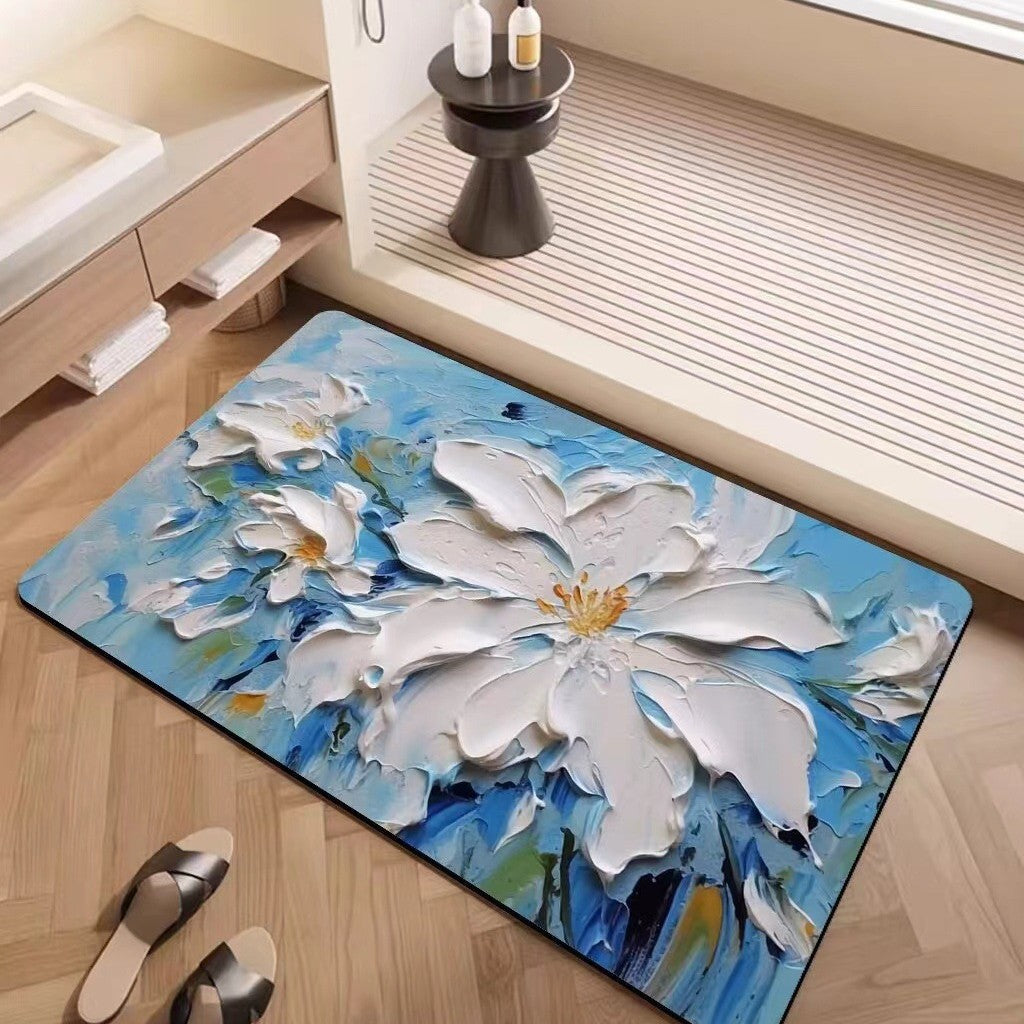 Luxury Textured Floral Bath Mat | Kelmera