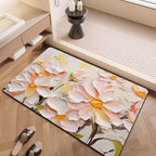 Luxury Textured Floral Bath Mat | Kelmera