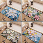 Luxury Textured Floral Bath Mat | Kelmera