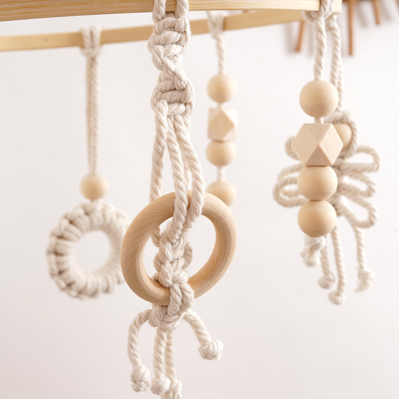 Macrame Baby Mobile with Natural Beads | Kelmera