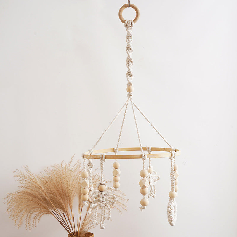 Macrame Baby Mobile with Natural Beads | Kelmera