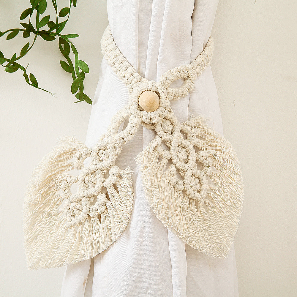 Macrame Curtain Tieback Golden Yellow | Kelmera
