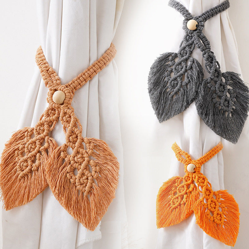 Macrame Curtain Tieback Golden Yellow | Kelmera