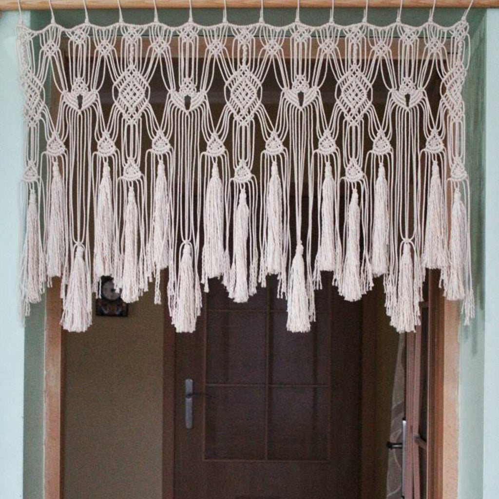 Macrame Curtain with Decorative Fringe | Kelmera