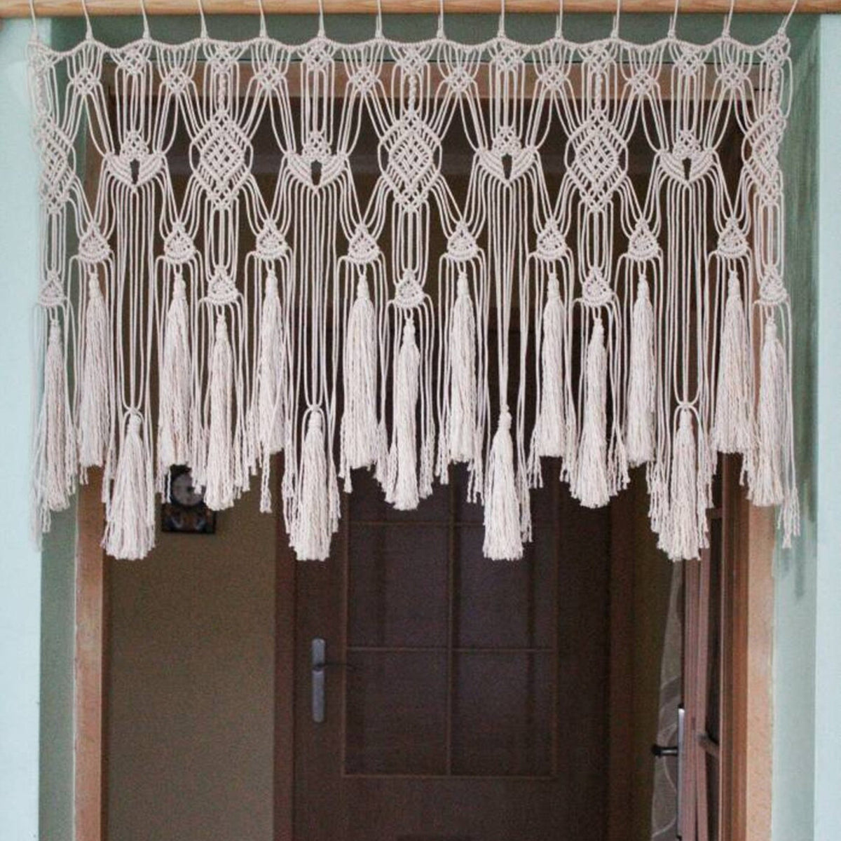 Macrame Curtain with Decorative Fringe | Kelmera