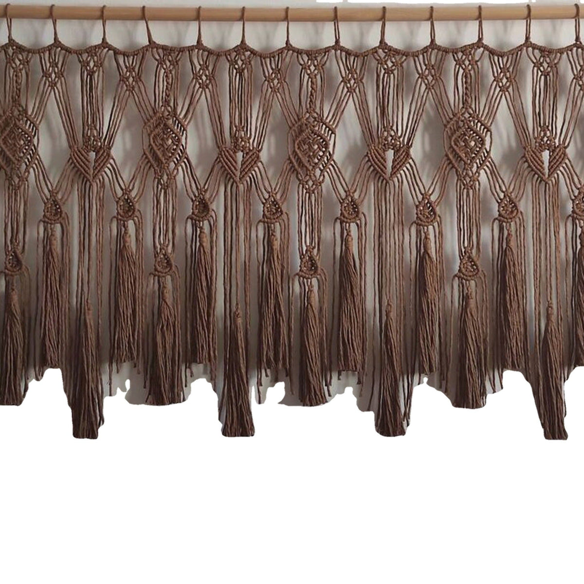 Macrame Curtain with Decorative Fringe | Kelmera