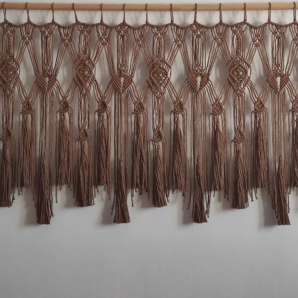 Macrame Curtain with Decorative Fringe | Kelmera