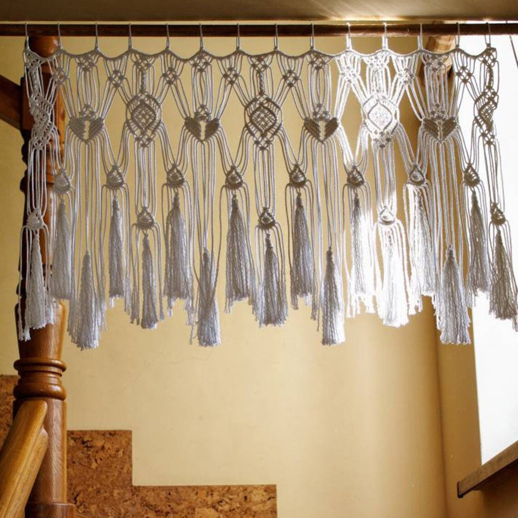 Macrame Curtain with Decorative Fringe | Kelmera