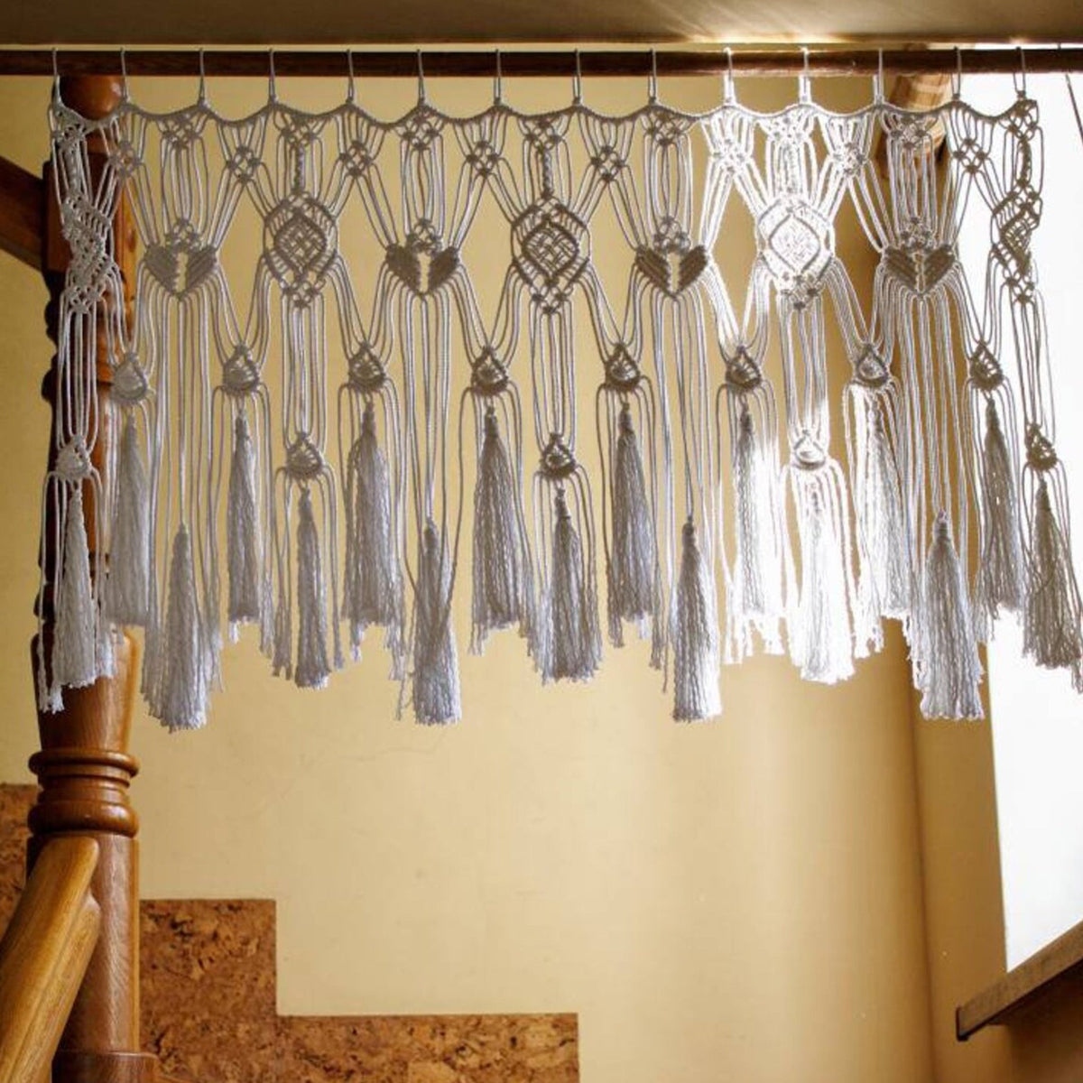 Macrame Curtain with Decorative Fringe | Kelmera