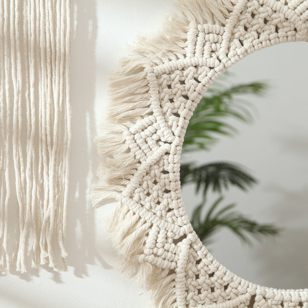Macrame Decorative Round Wall Mirror | Kelmera