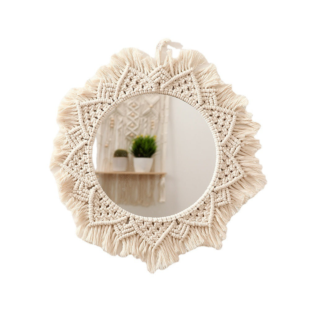 Macrame Decorative Round Wall Mirror | Kelmera