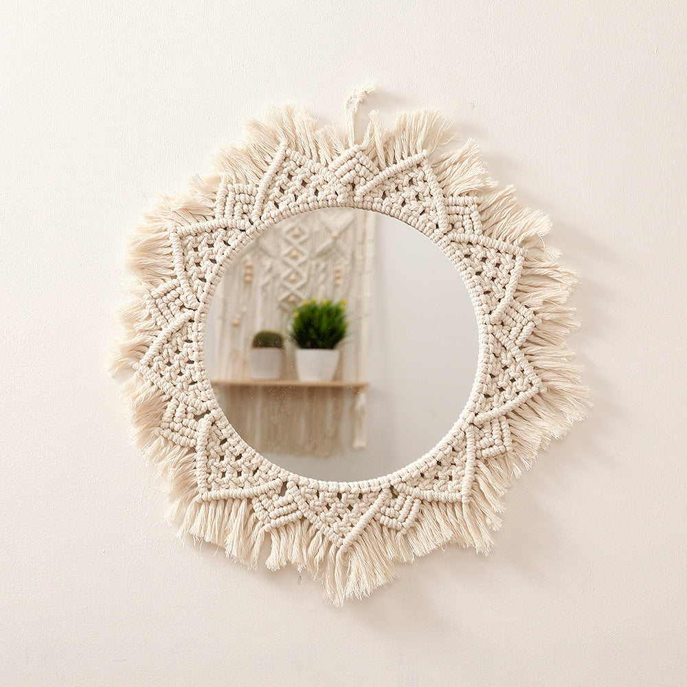 Macrame Decorative Round Wall Mirror | Kelmera