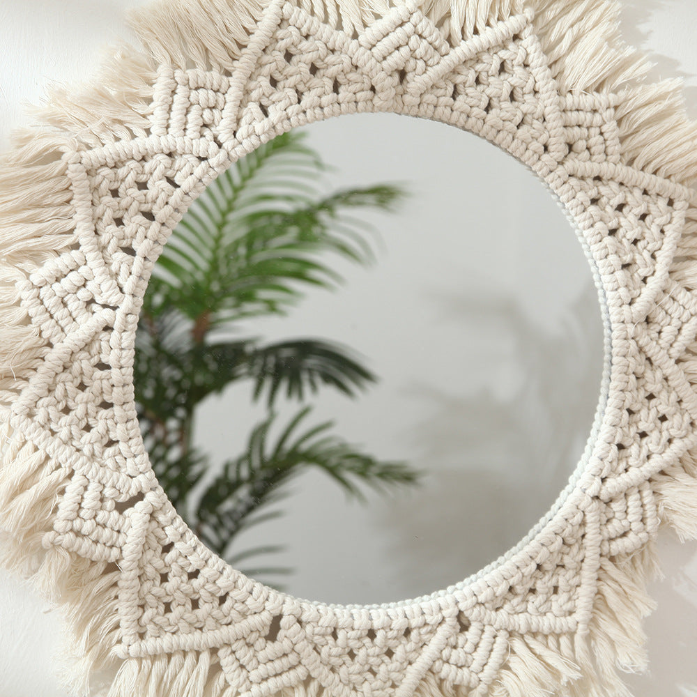 Macrame Decorative Round Wall Mirror | Kelmera