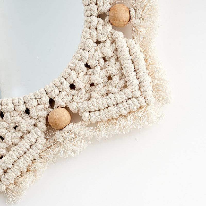 Macrame Decorative Star-Shaped Wall Mirror | Kelmera