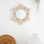 Macrame Decorative Star-Shaped Wall Mirror | Kelmera