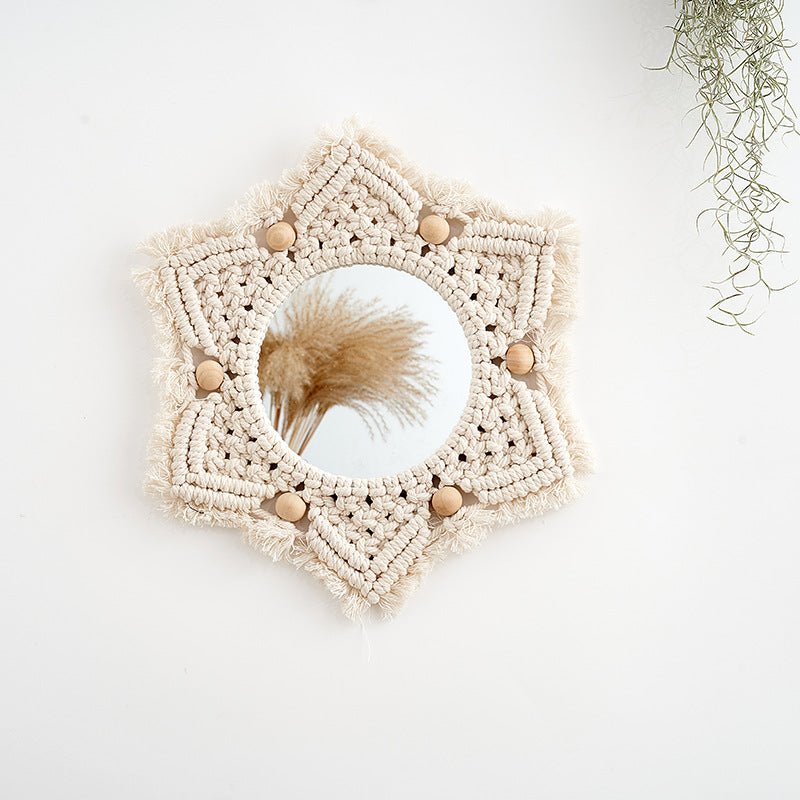 Macrame Decorative Star-Shaped Wall Mirror | Kelmera