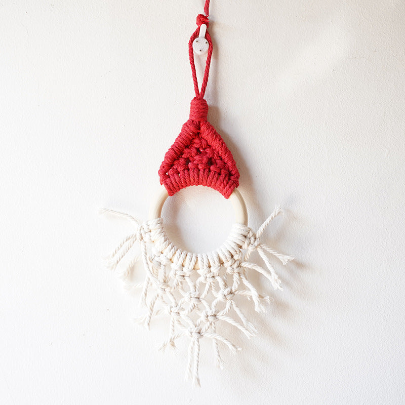 Macrame Decorative Wall Hanging with Circular Wooden Ring | Kelmera