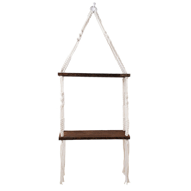 Macrame Floating Shelf Organizer 39 × 16 Inch | Kelmera
