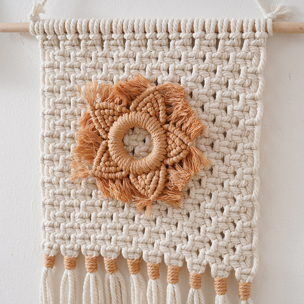 Macrame Floral Wall Hanging Decor 12 × 17 Inch | Kelmera