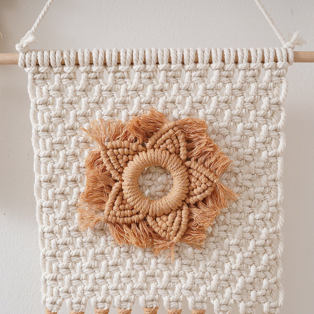 Macrame Floral Wall Hanging Decor 12 × 17 Inch | Kelmera