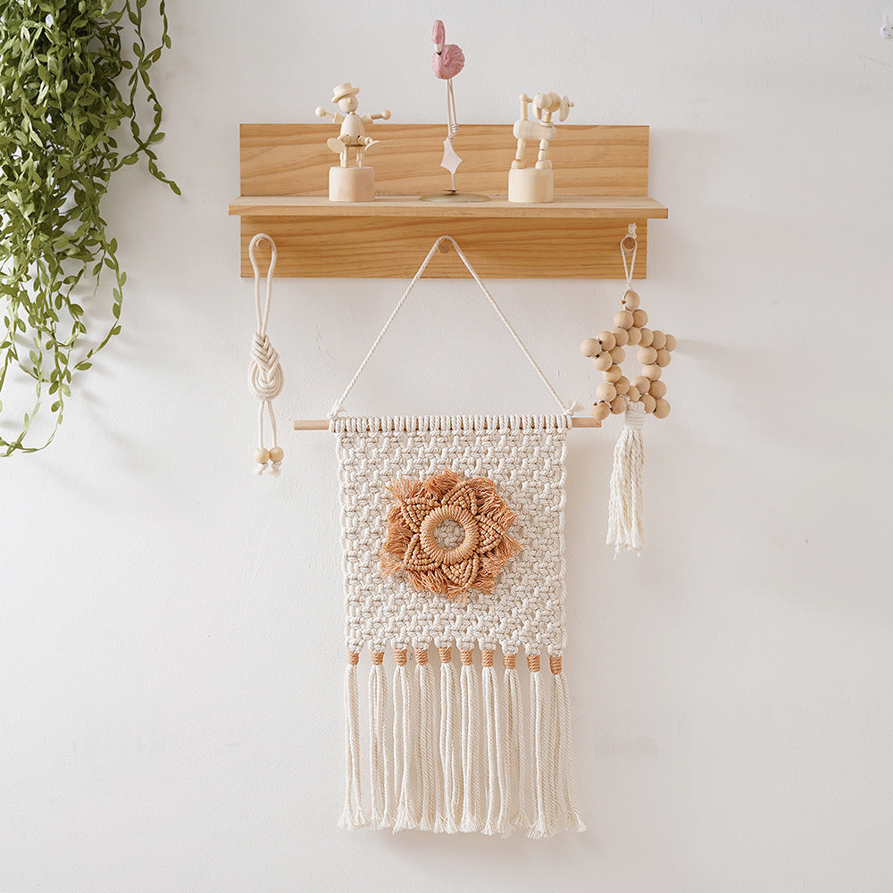 Macrame Floral Wall Hanging Decor 12 × 17 Inch | Kelmera