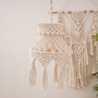 Macrame Hanging Light Fixture 10 × 24 Inch | Kelmera