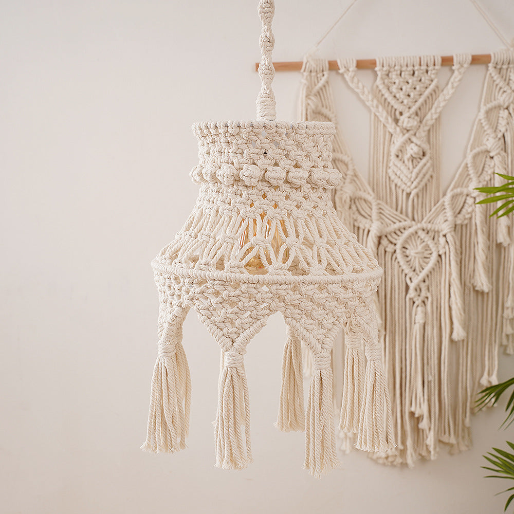 Macrame Hanging Light Fixture 10 × 24 Inch | Kelmera