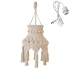Macrame Hanging Light Fixture 10 × 24 Inch | Kelmera