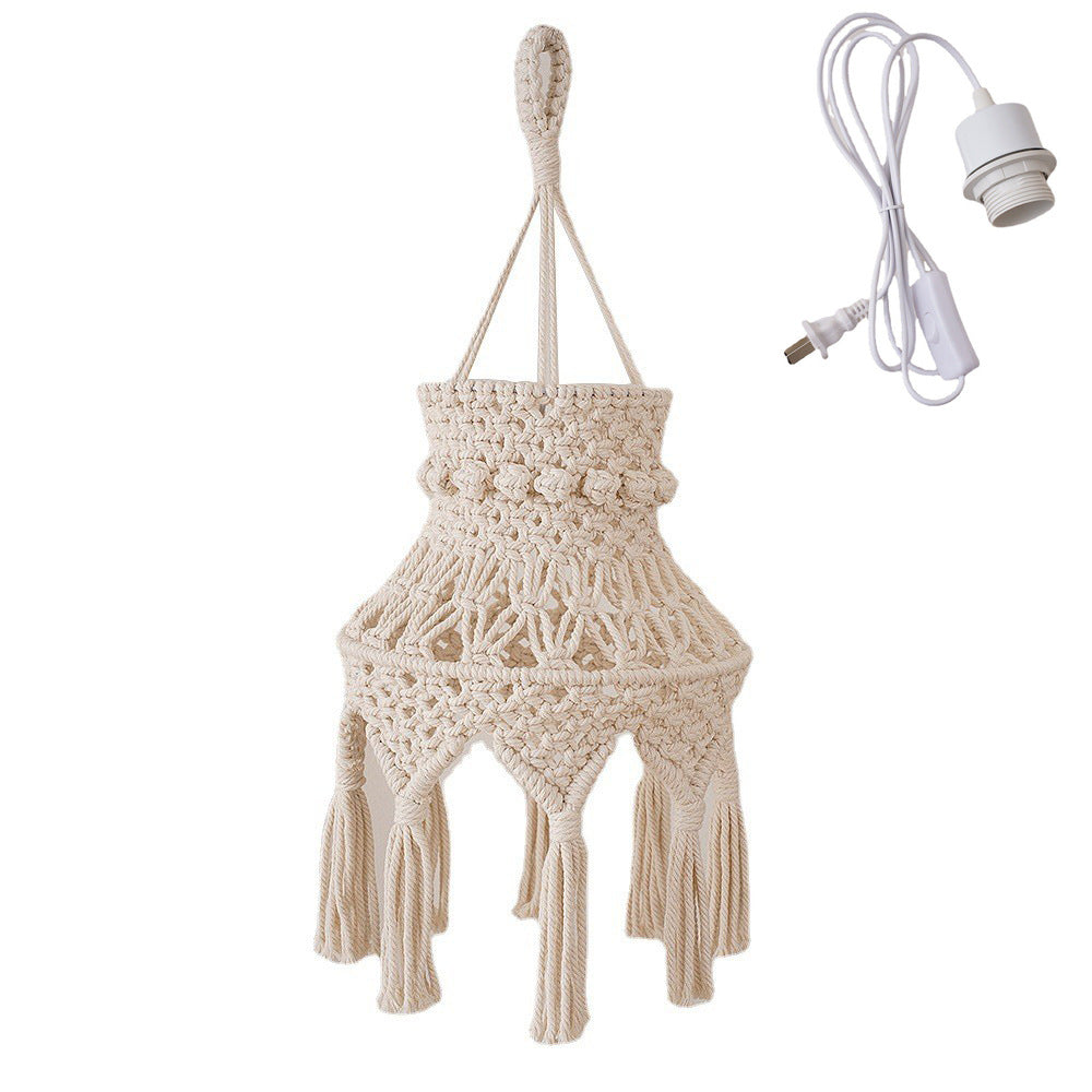 Macrame Hanging Light Fixture 10 × 24 Inch | Kelmera