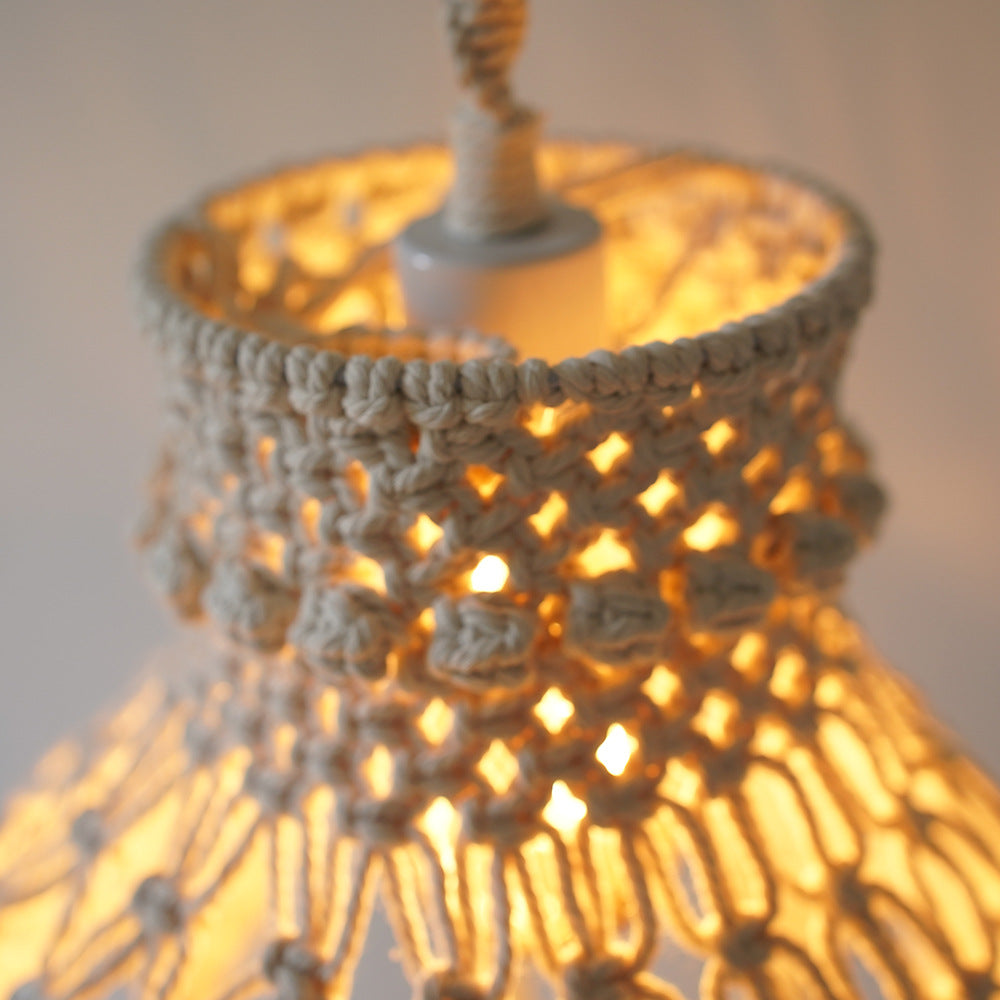 Macrame Hanging Light Fixture 10 × 24 Inch | Kelmera