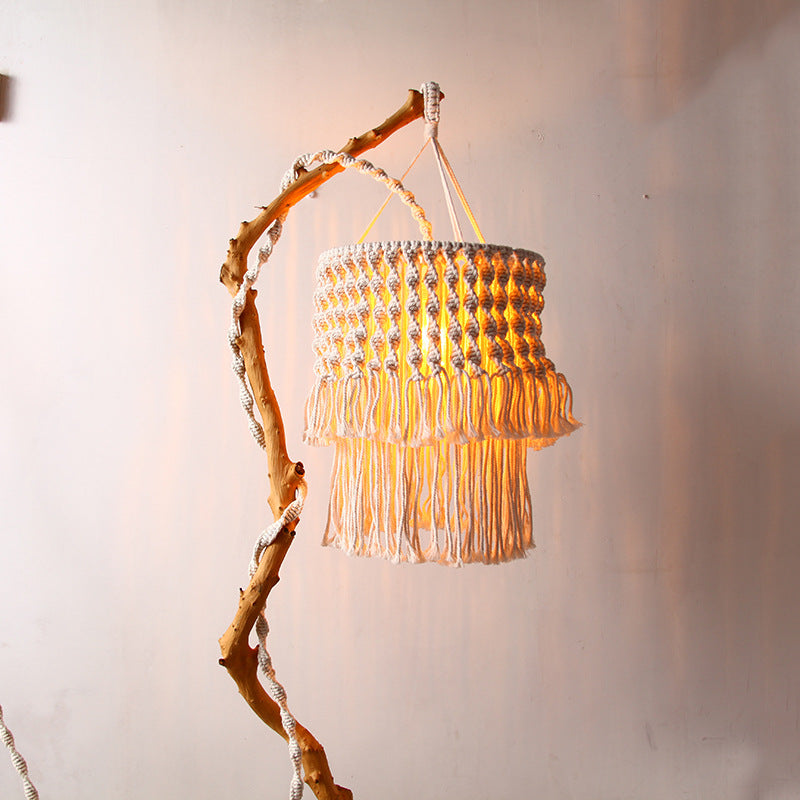 Macrame Hanging Plant Basket Off White | Kelmera