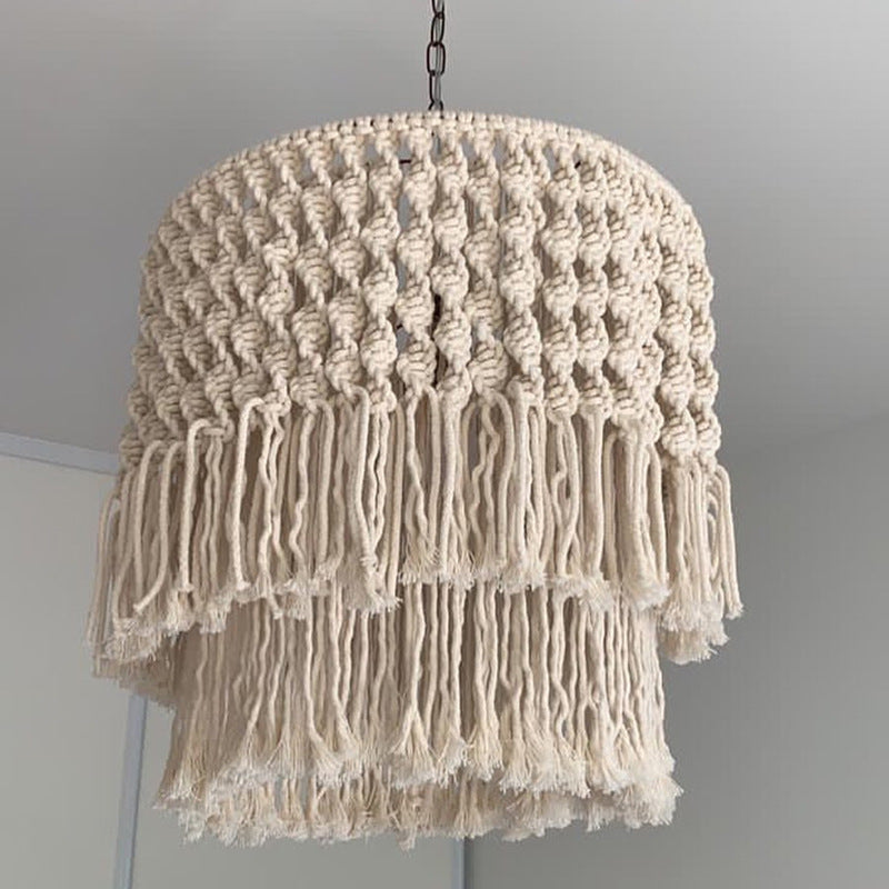 Macrame Hanging Plant Basket Off White | Kelmera