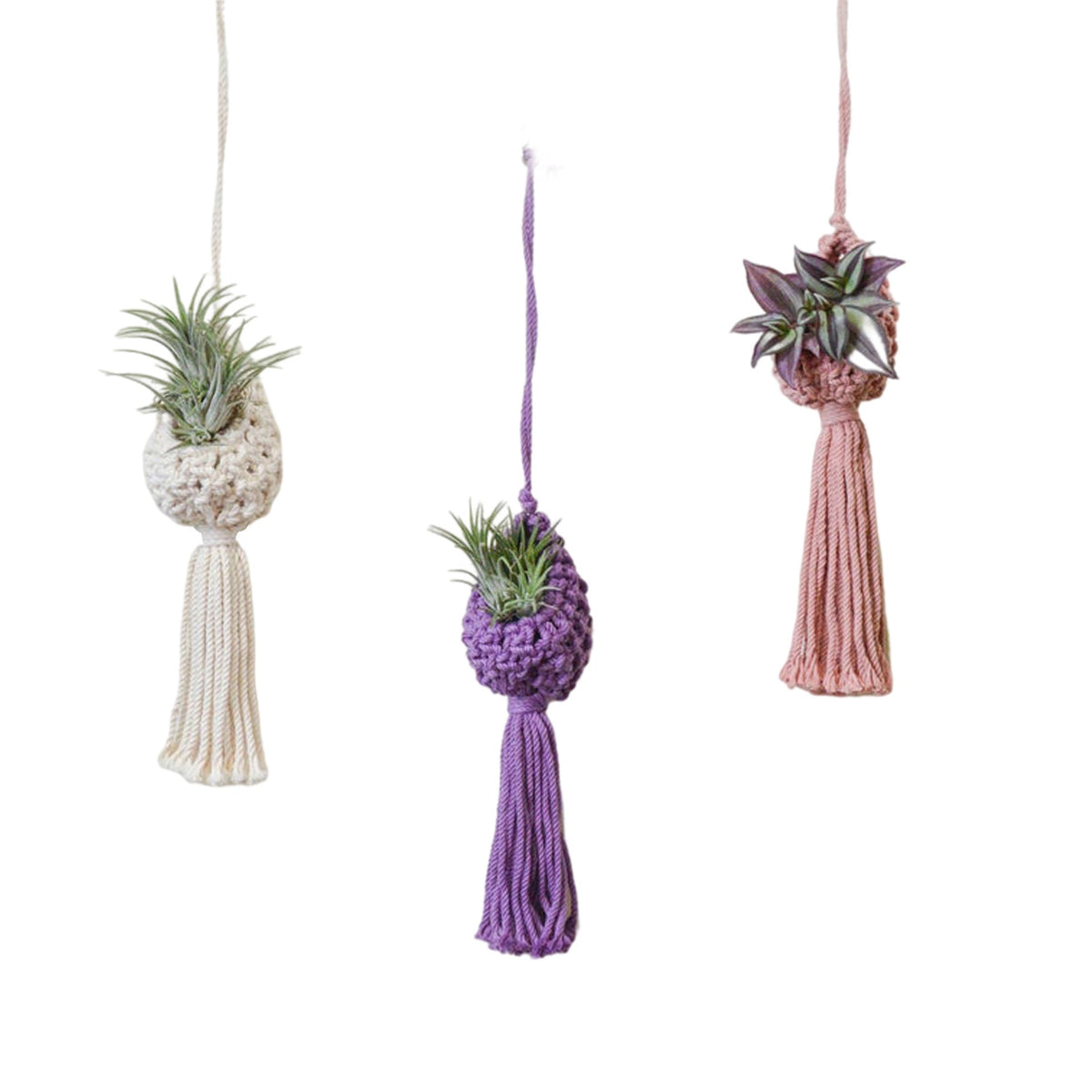 Macrame Hanging Plant Holder with Decorative Tassel | Kelmera