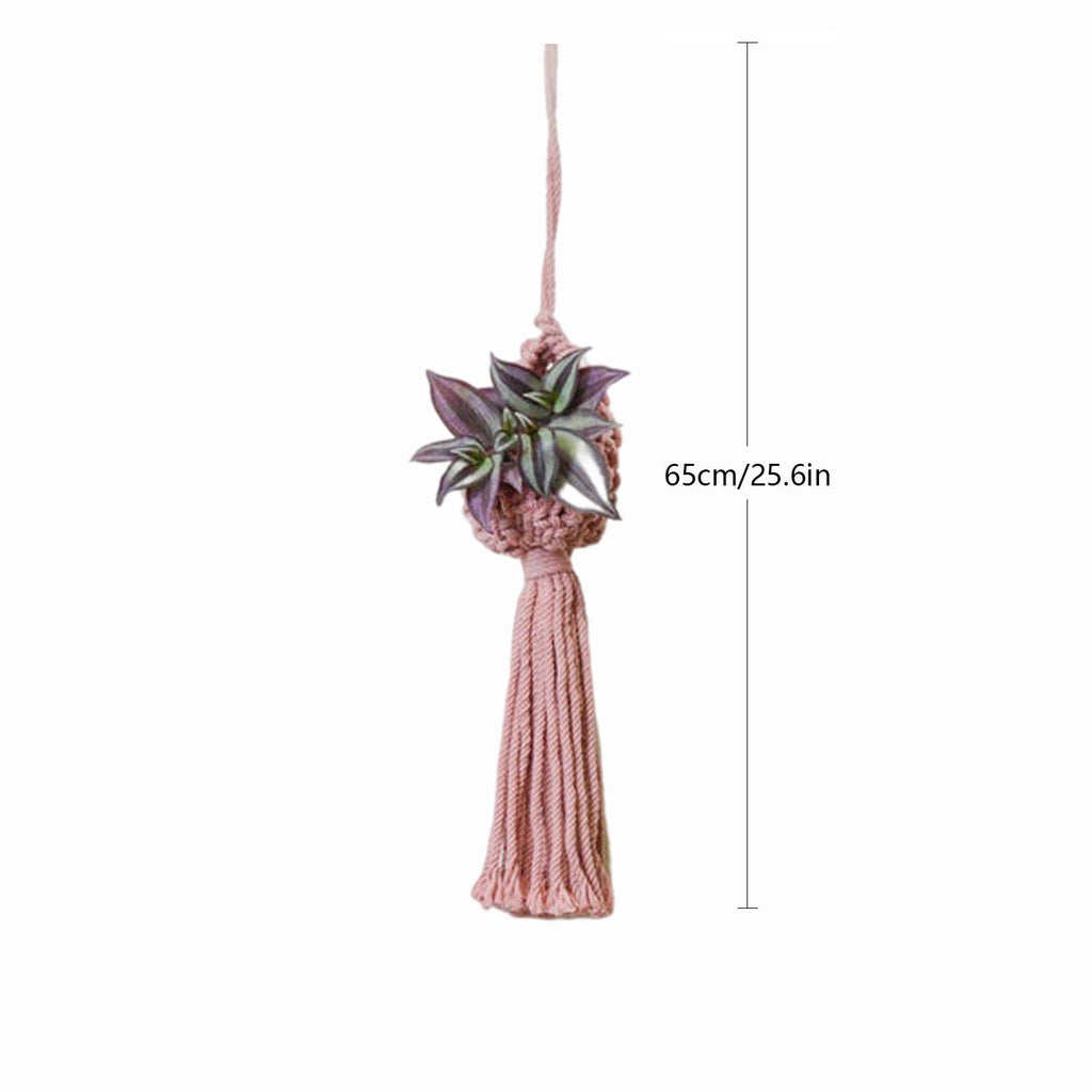 Macrame Hanging Plant Holder with Decorative Tassel | Kelmera