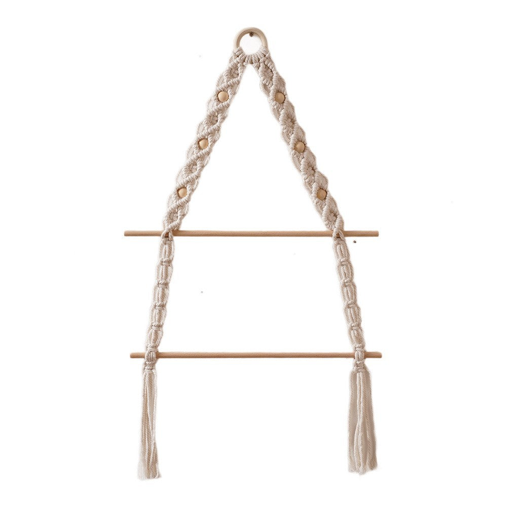 Macrame Hanging Plant Holder with Wooden Rod | Kelmera