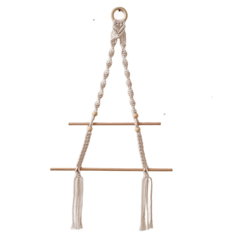 Macrame Hanging Plant Holder with Wooden Rod | Kelmera