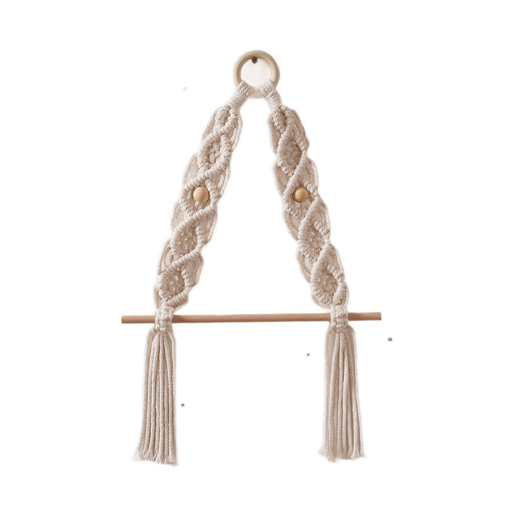 Macrame Hanging Plant Holder with Wooden Rod | Kelmera