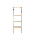 Macrame Hanging Shelf with Natural Wood Accents | Kelmera