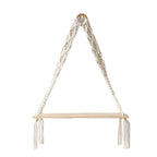 Macrame Hanging Shelf with Natural Wooden Plank | Kelmera