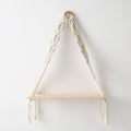 Macrame Hanging Shelf with Natural Wooden Plank | Kelmera