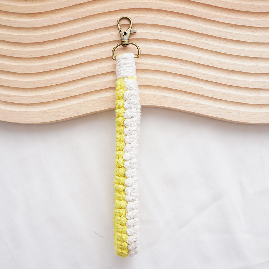 Macrame Keychain Holder Apricot Blue | Kelmera