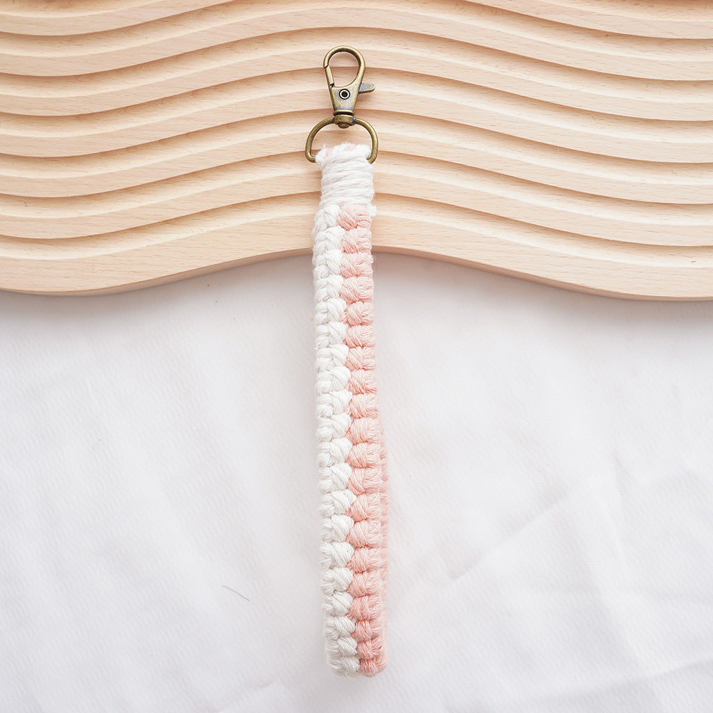 Macrame Keychain Holder Apricot Blue | Kelmera