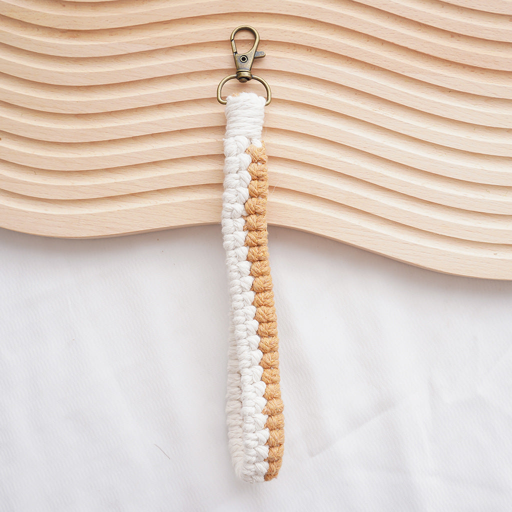 Macrame Keychain Holder Apricot Blue | Kelmera