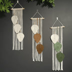 Macrame Leaf Wall Hanging Green Off White | Kelmera