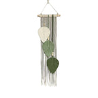 Macrame Leaf Wall Hanging Green Off White | Kelmera