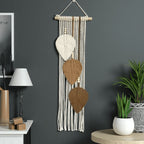 Macrame Leaf Wall Hanging Green Off White | Kelmera