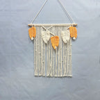 Macrame Leaf Wall Hanging Off White Multicolor | Kelmera